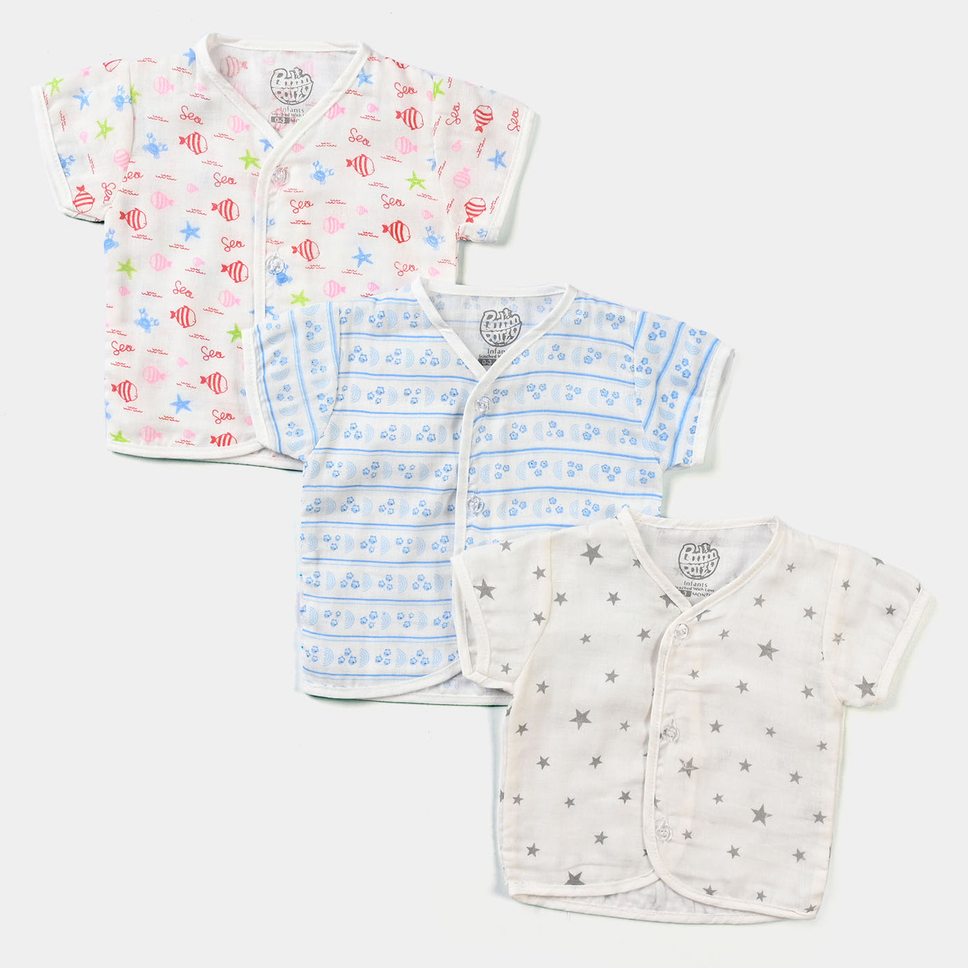 Pack of 3 Infant Summer Shirts | 0-3Months