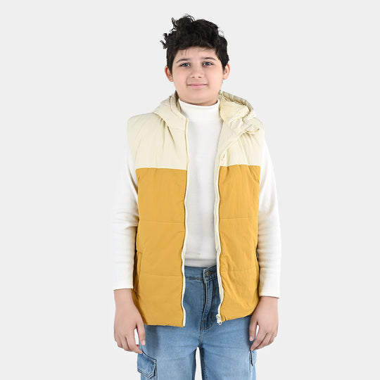 Boys Polyester Puffer Jacket Hello-Yellow