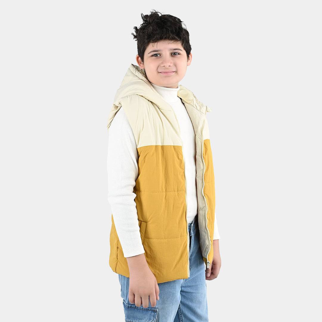 Boys Polyester Puffer Jacket Hello-Yellow