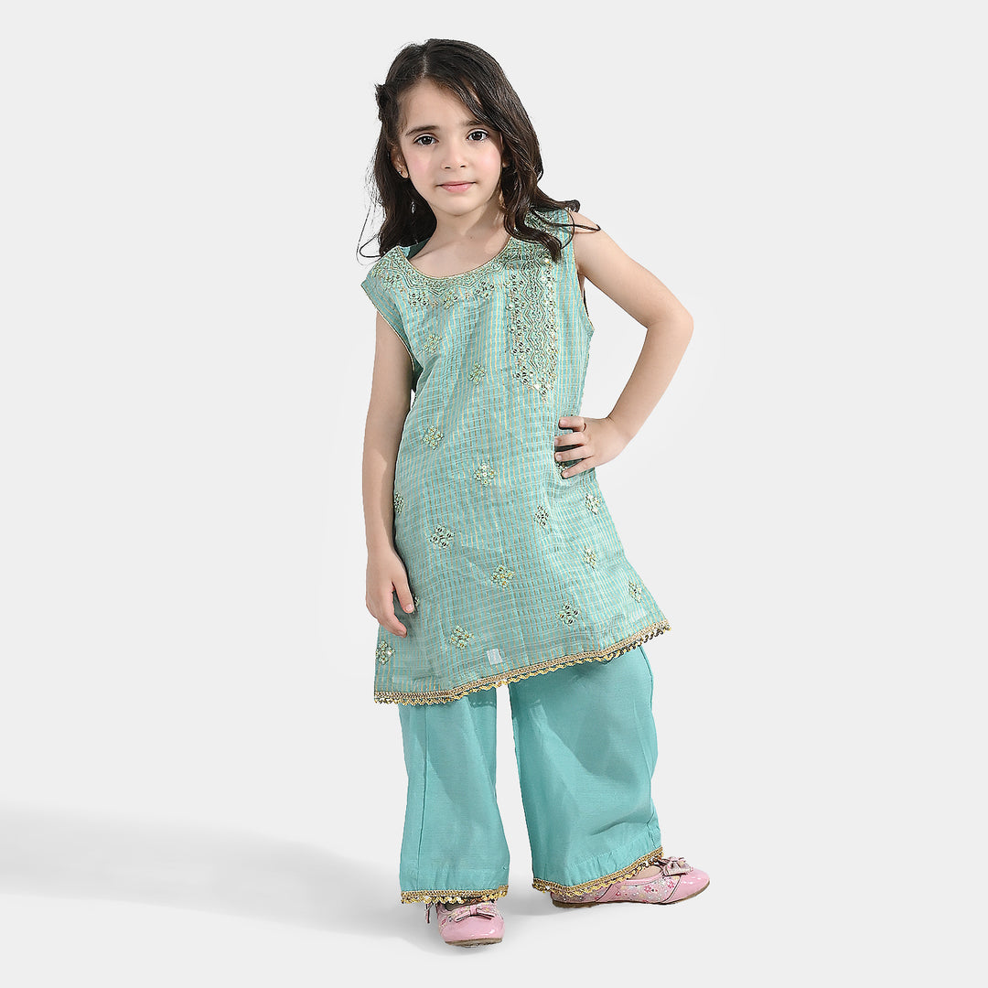 Girls Jacquard 2Pcs Glitter-Mint Green