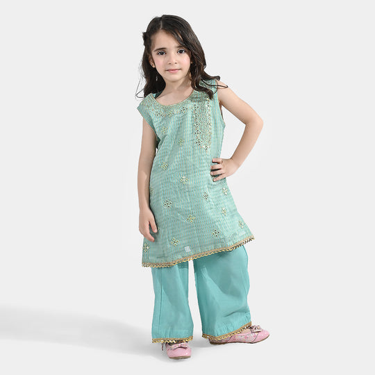 Girls Jacquard 2Pcs Glitter-Mint Green