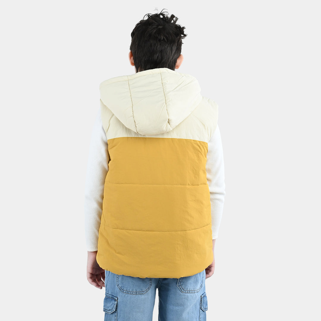 Boys Polyester Puffer Jacket Hello-Yellow