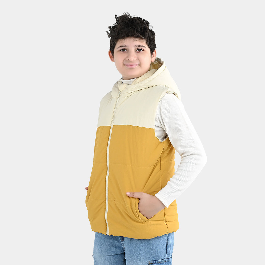 Boys Polyester Puffer Jacket Hello-Yellow