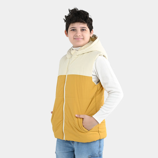 Boys Polyester Puffer Jacket Hello-Yellow