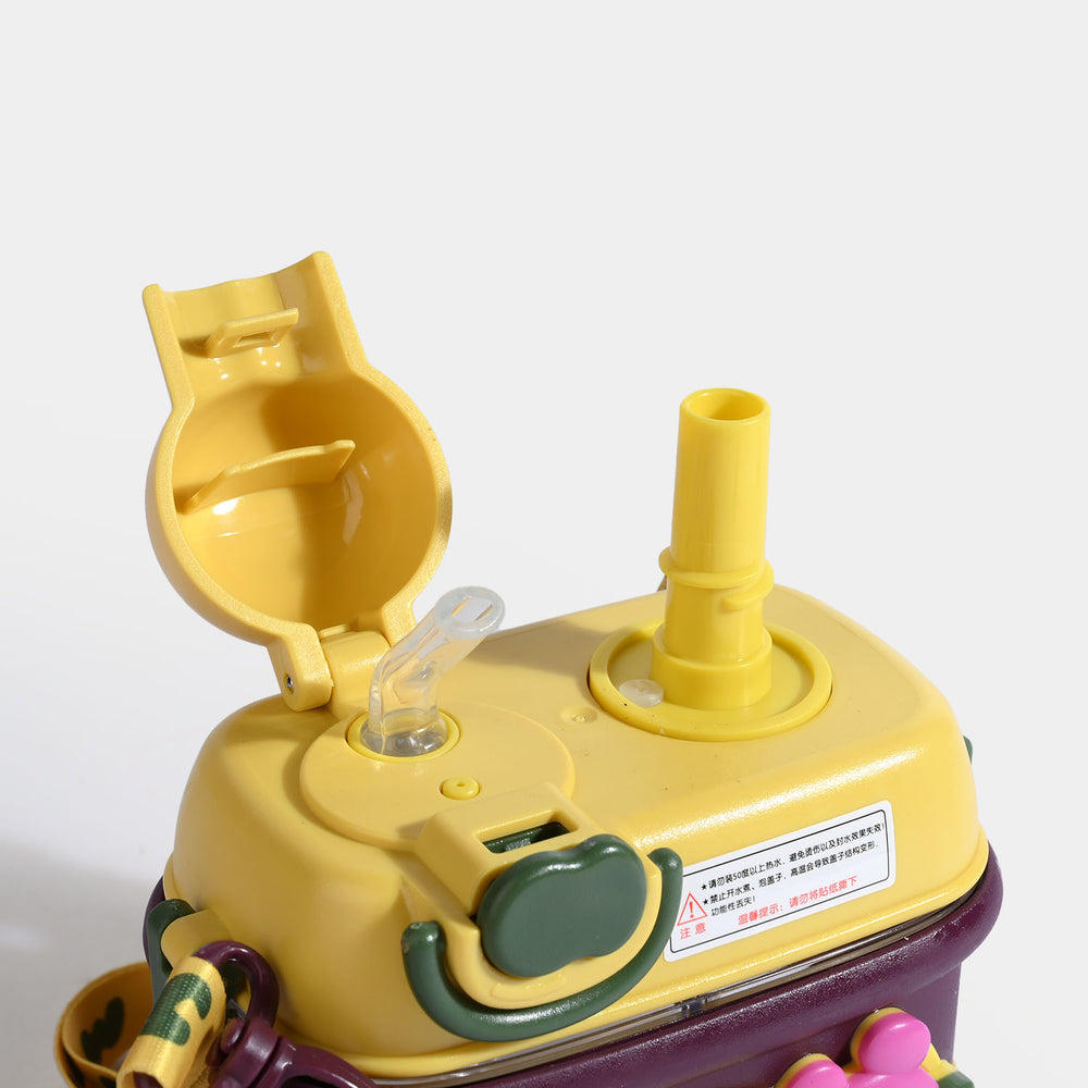 DOUBLE DRINKING STRAW CUP WATER BOTTLE/BEAKER | SH2705 - YELLOW