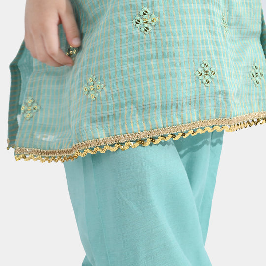 Girls Jacquard 2Pcs Glitter-Mint Green