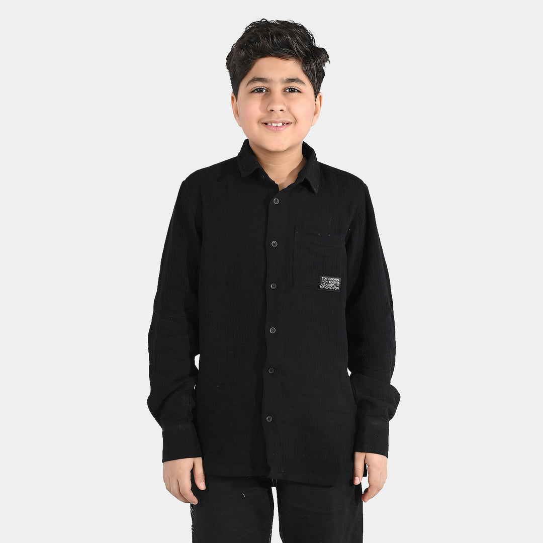 Boys Gauze Shirt (Stay Original) - Black