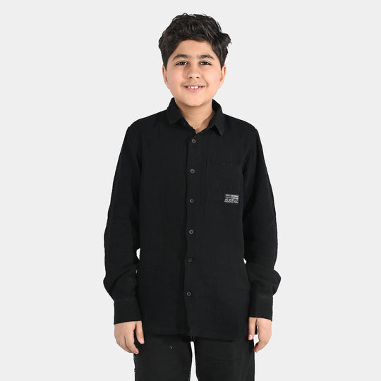 Boys Gauze Shirt (Stay Original) - Black