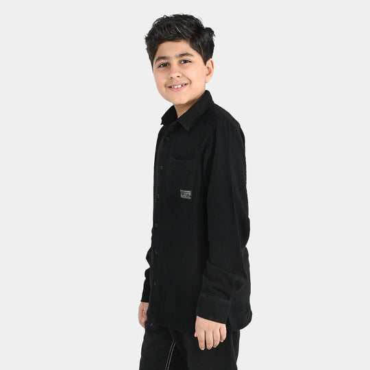Boys Gauze Shirt (Stay Original) - Black