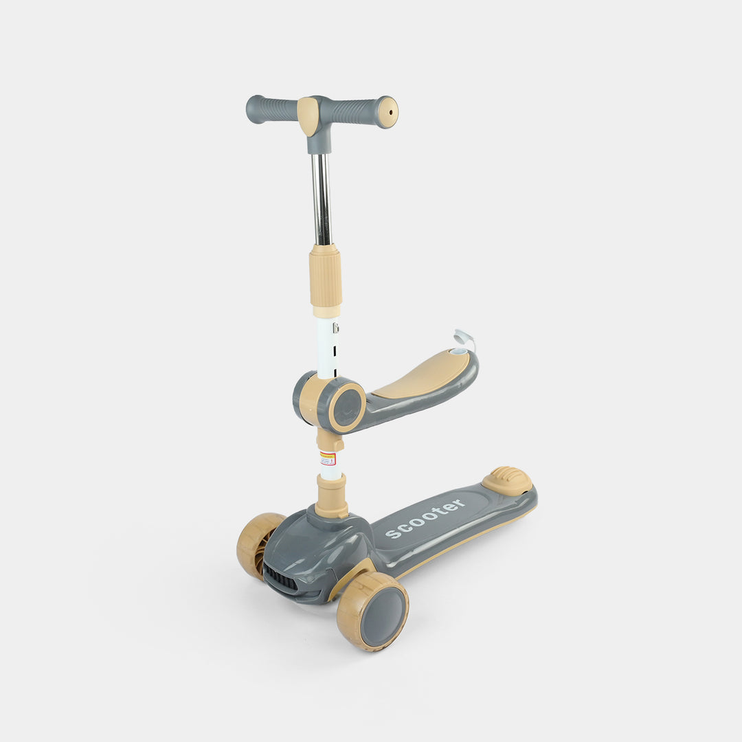 Kids' 3-Wheel Scooty with Lights & Sound | ARJ-758 Grey