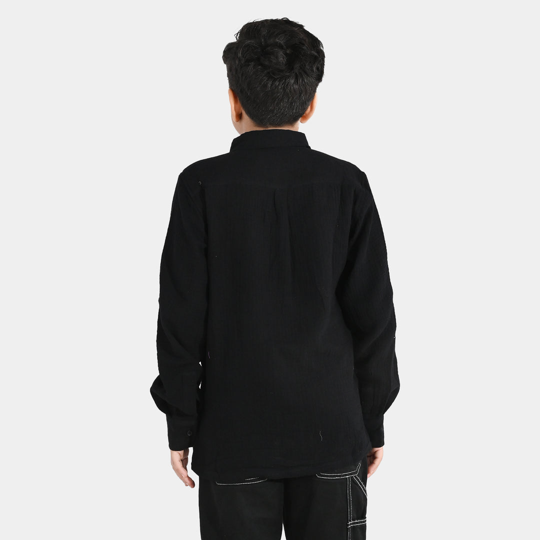 Boys Gauze Shirt (Stay Original) - Black