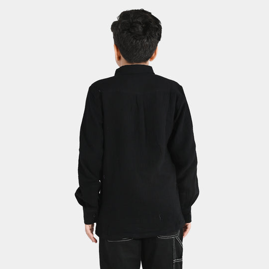 Boys Gauze Shirt (Stay Original) - Black