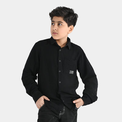 Boys Gauze Shirt (Stay Original) - Black