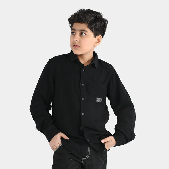 Boys Gauze Shirt (Stay Original) - Black