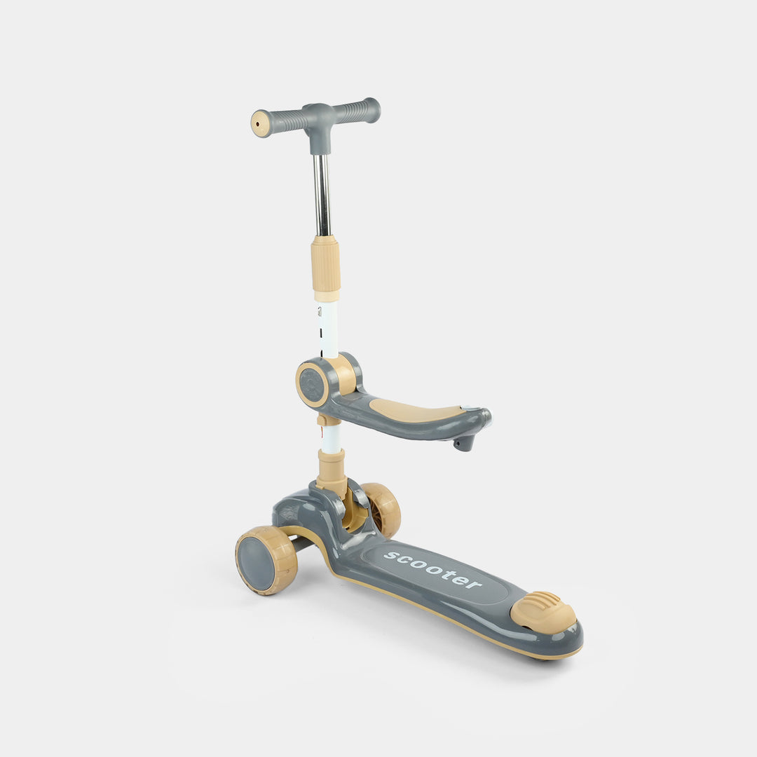 Kids' 3-Wheel Scooty with Lights & Sound | ARJ-758 Grey