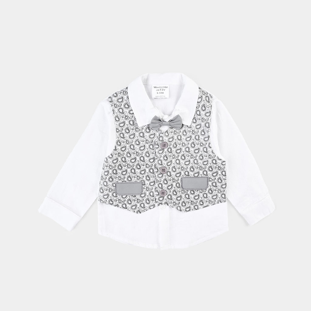 Boys 2PC Suit-Grey/White