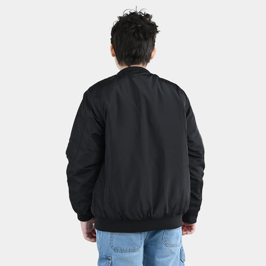 Boys Quilted Jacket Black Nickel