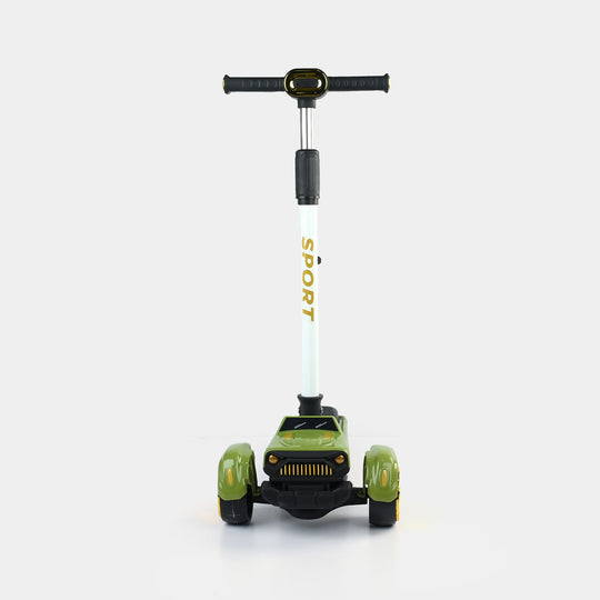 Kids' 3-Wheel Scooty with Lights & Sound | 618A Green
