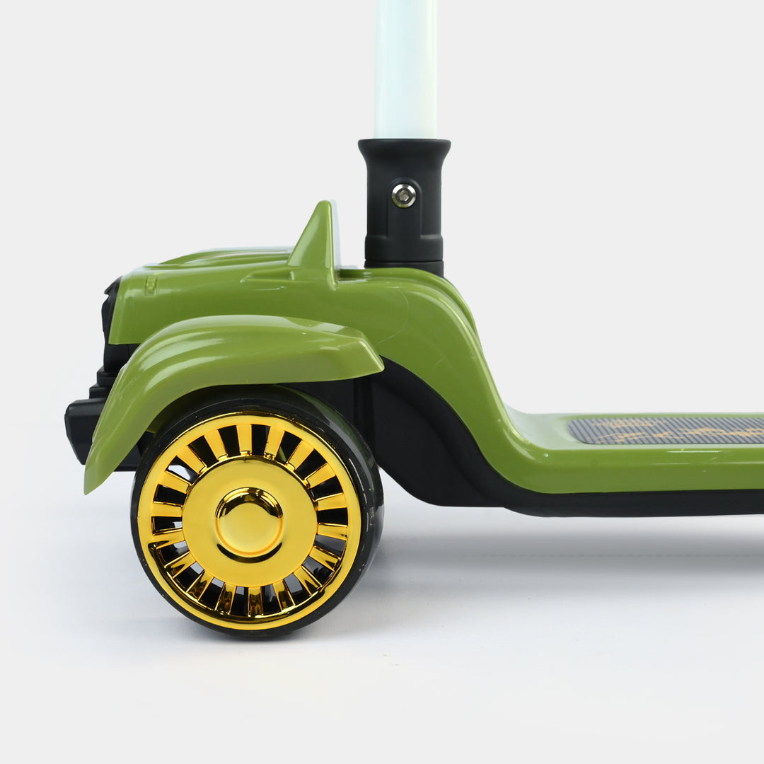 Kids' 3-Wheel Scooty with Lights & Sound | 618A Green