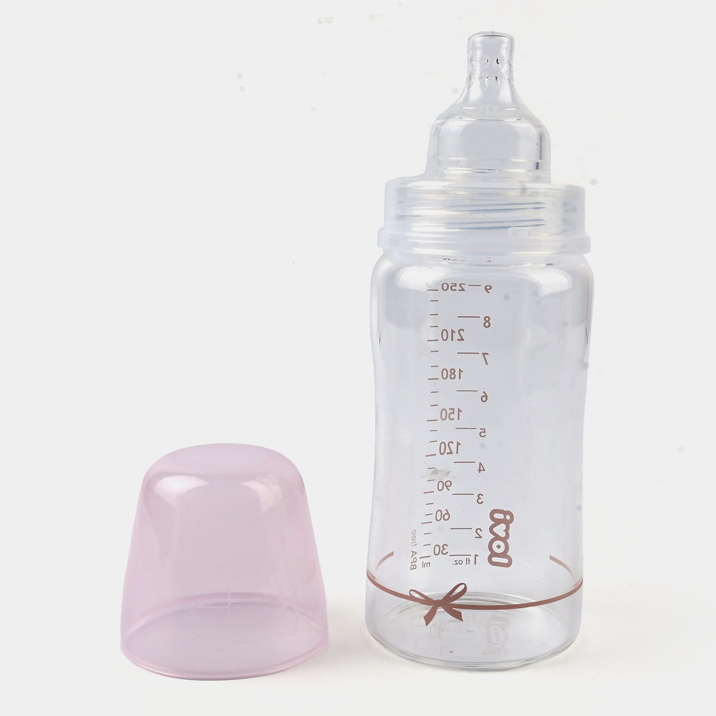 Lovi Glass Bottle Diamond Glass 250 Ml Baby Shower Girl