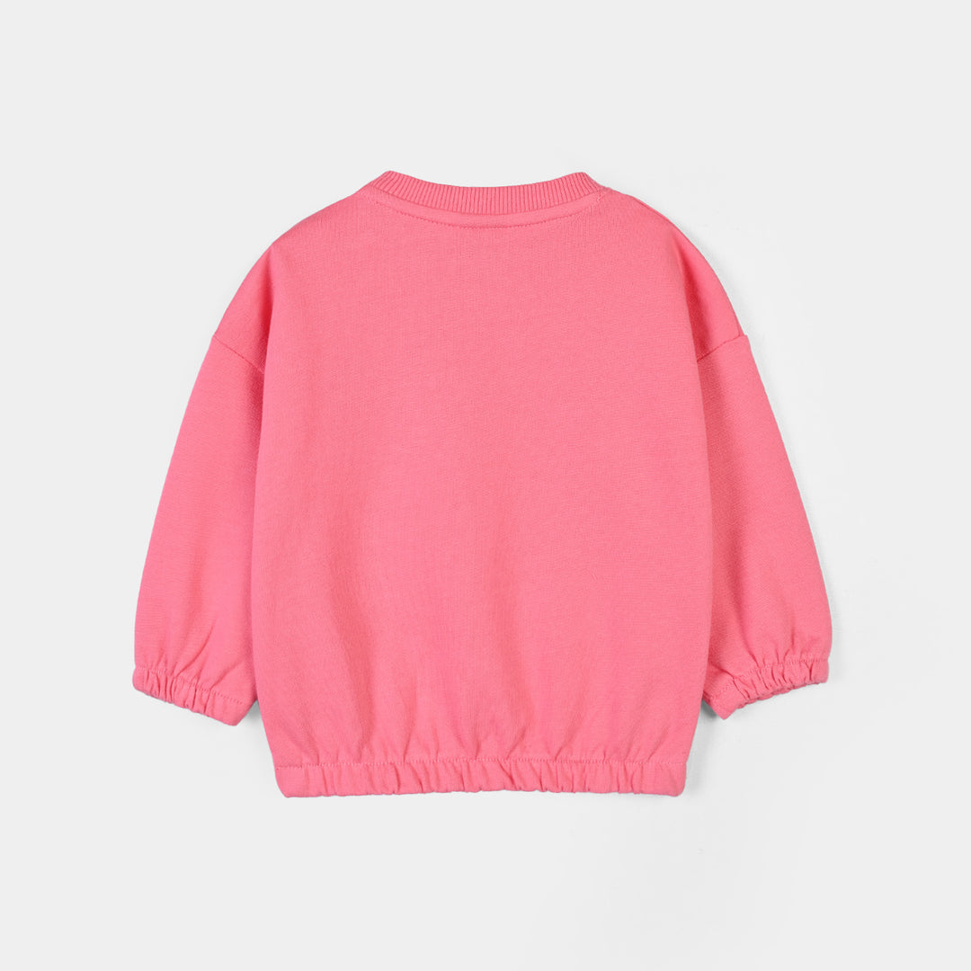 Infant Girls Cotton Terry Sweatshirt Happy Moments