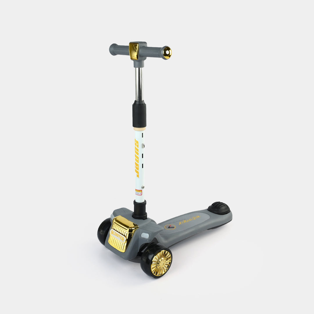 Kids' 3-Wheel Scooty with Lights & Sound | ARJ-518 Grey