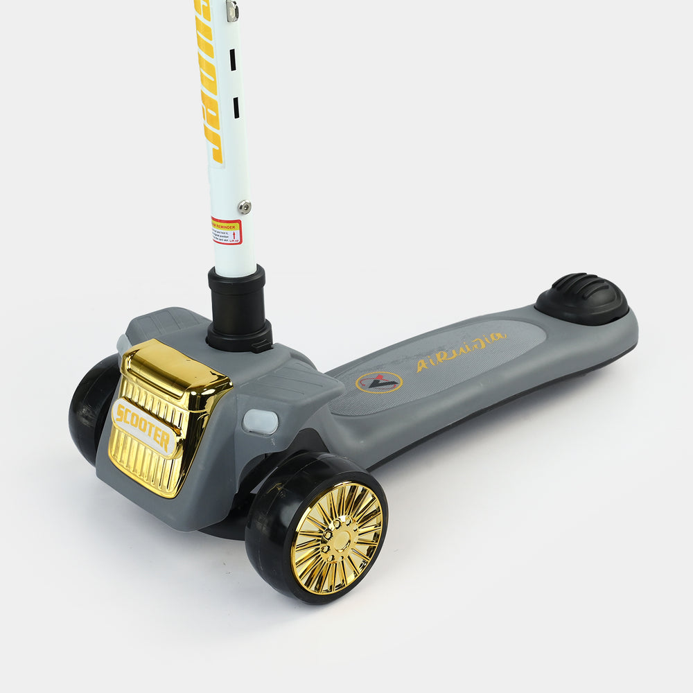 Kids' 3-Wheel Scooty with Lights & Sound | ARJ-518 Grey