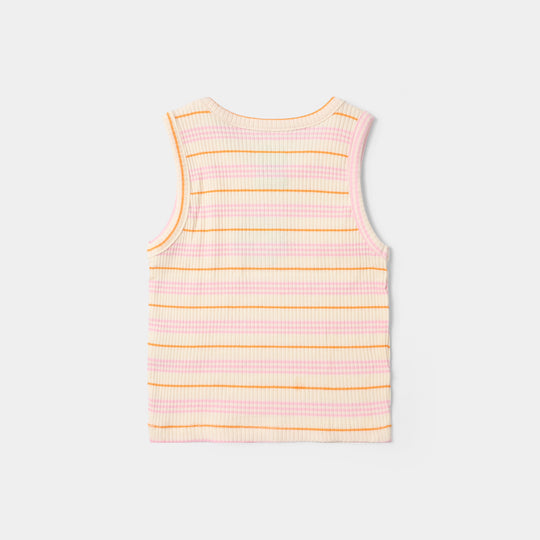 Infant Girls 2x1 Rib Sando Be Kind-Mul.Stripe