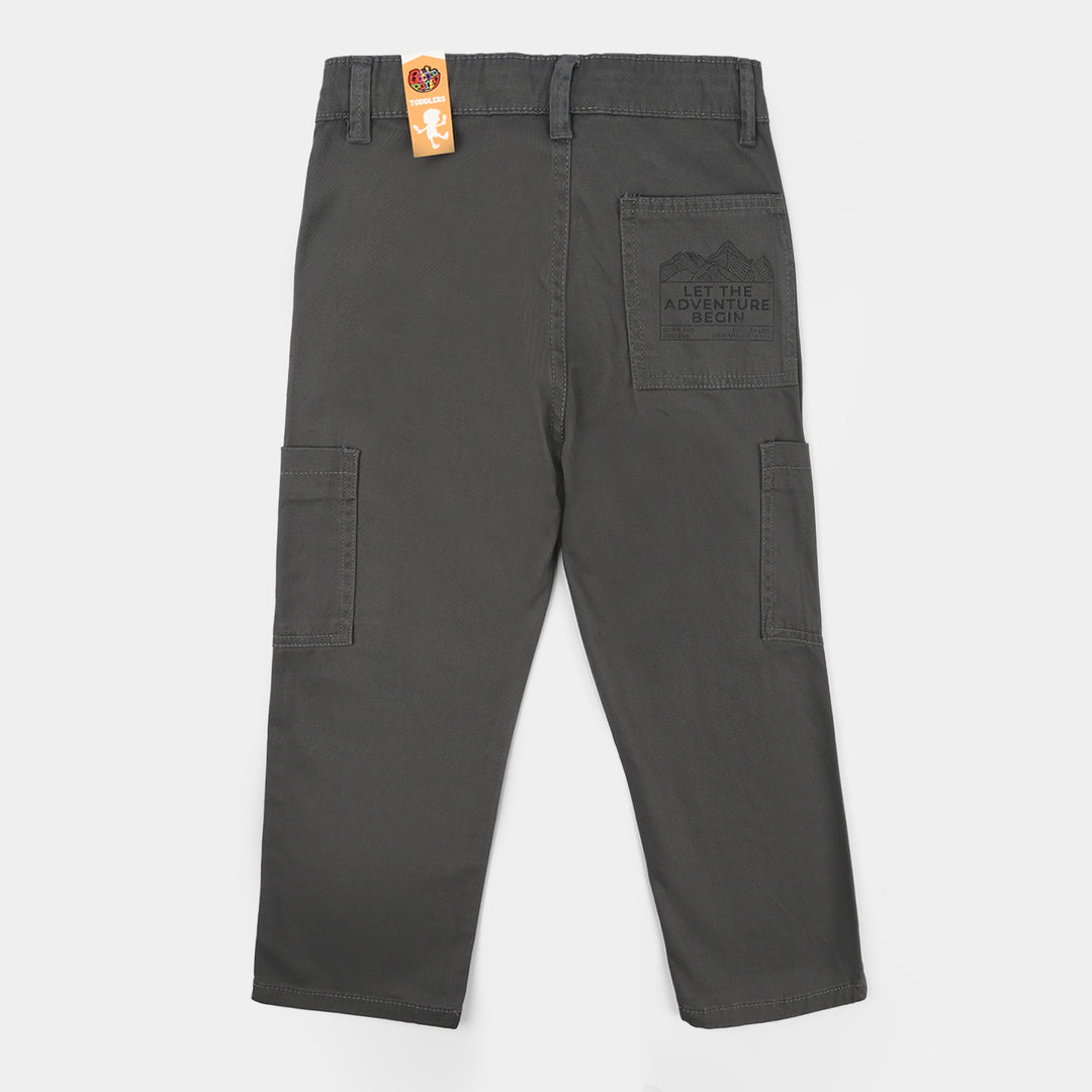 Boys Cotton Twill Pant - Dark Grey