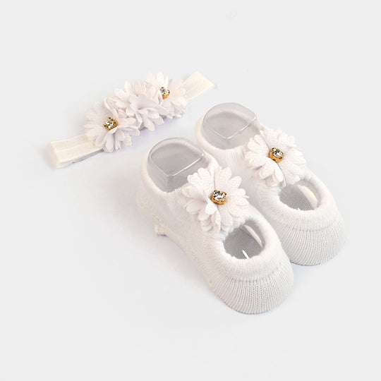 Infant Socks with Headband Set