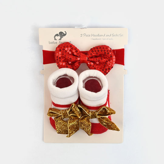 Infant Socks with Headband Set