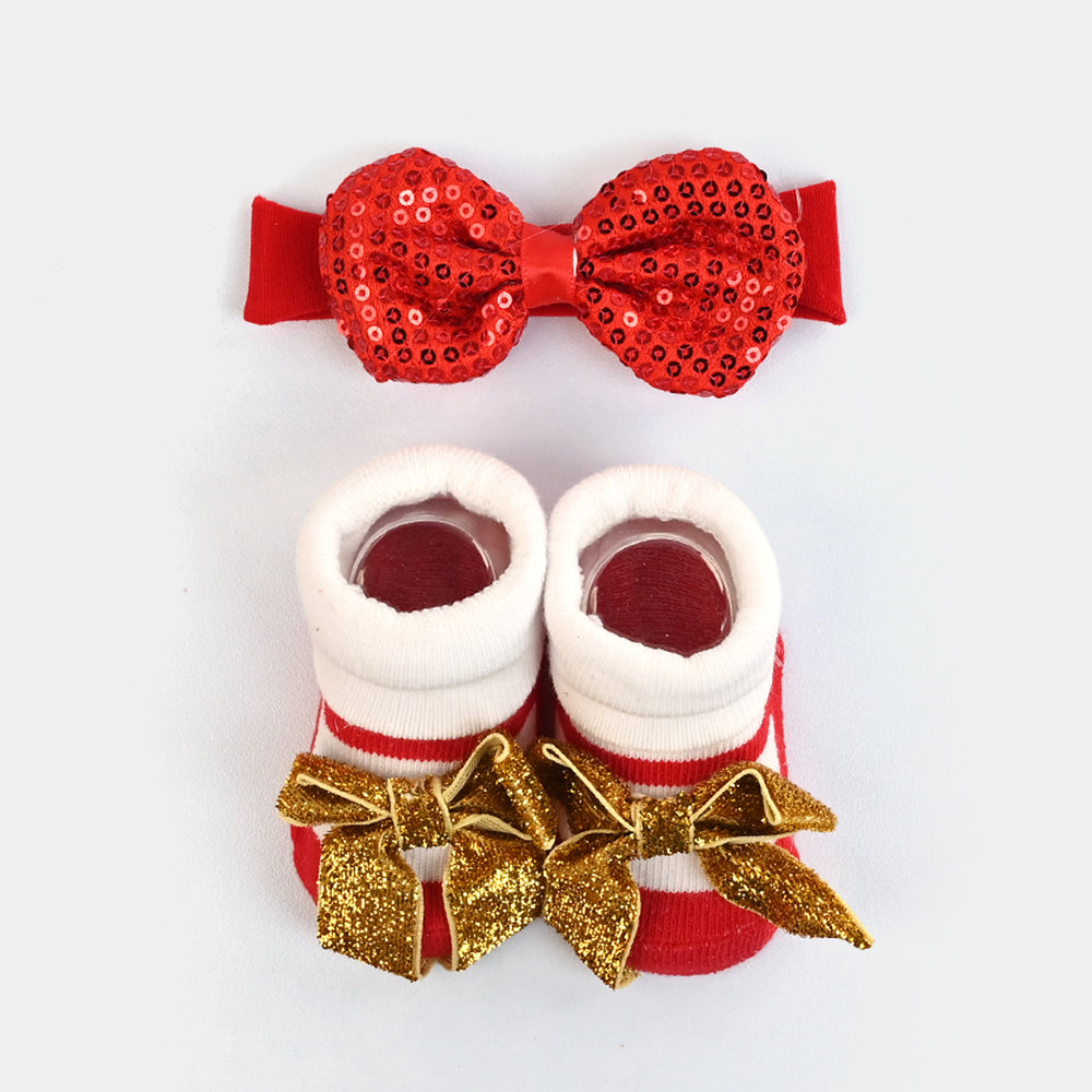 Infant Socks with Headband Set