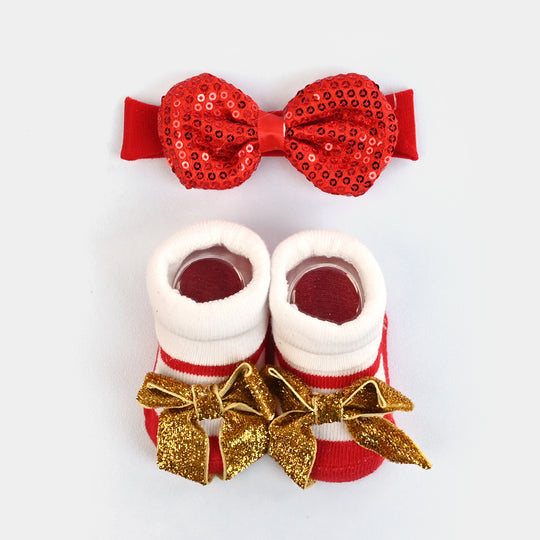 Infant Socks with Headband Set