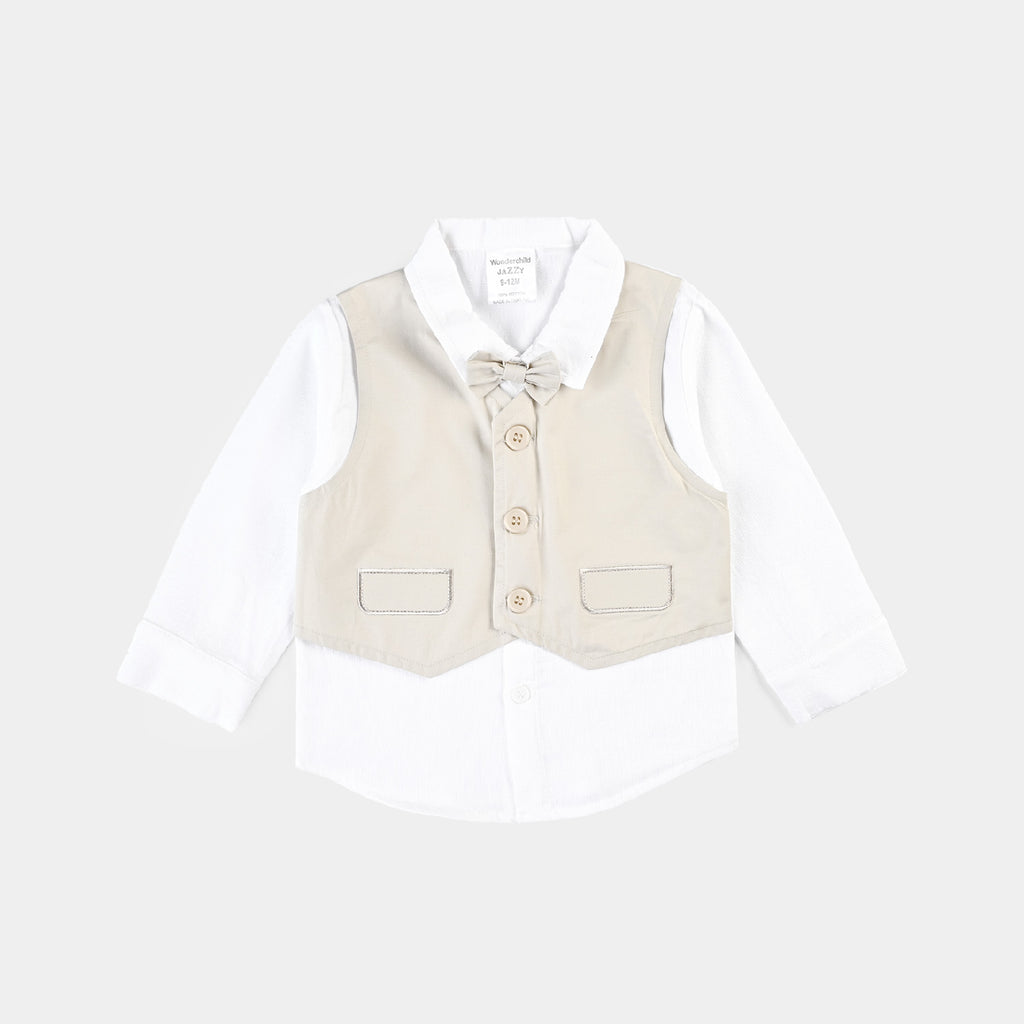 Boys 2PC Suit-Cream/White