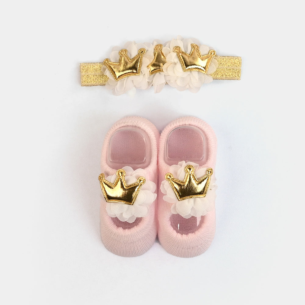 Infant Socks with Headband Set