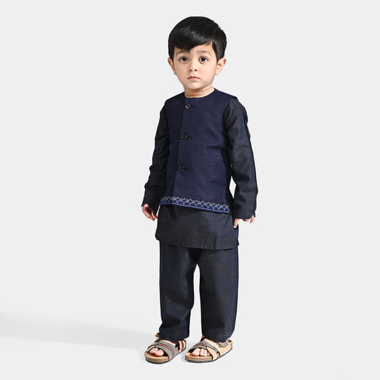 Infant Boys Poly Viscose 3 Piece Suit (Royal)-R/Blue