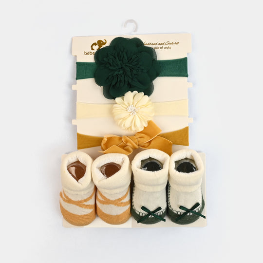 Baby Girl Socks & Headband Set