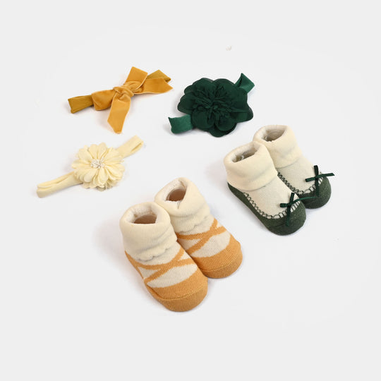 Baby Girl Socks & Headband Set