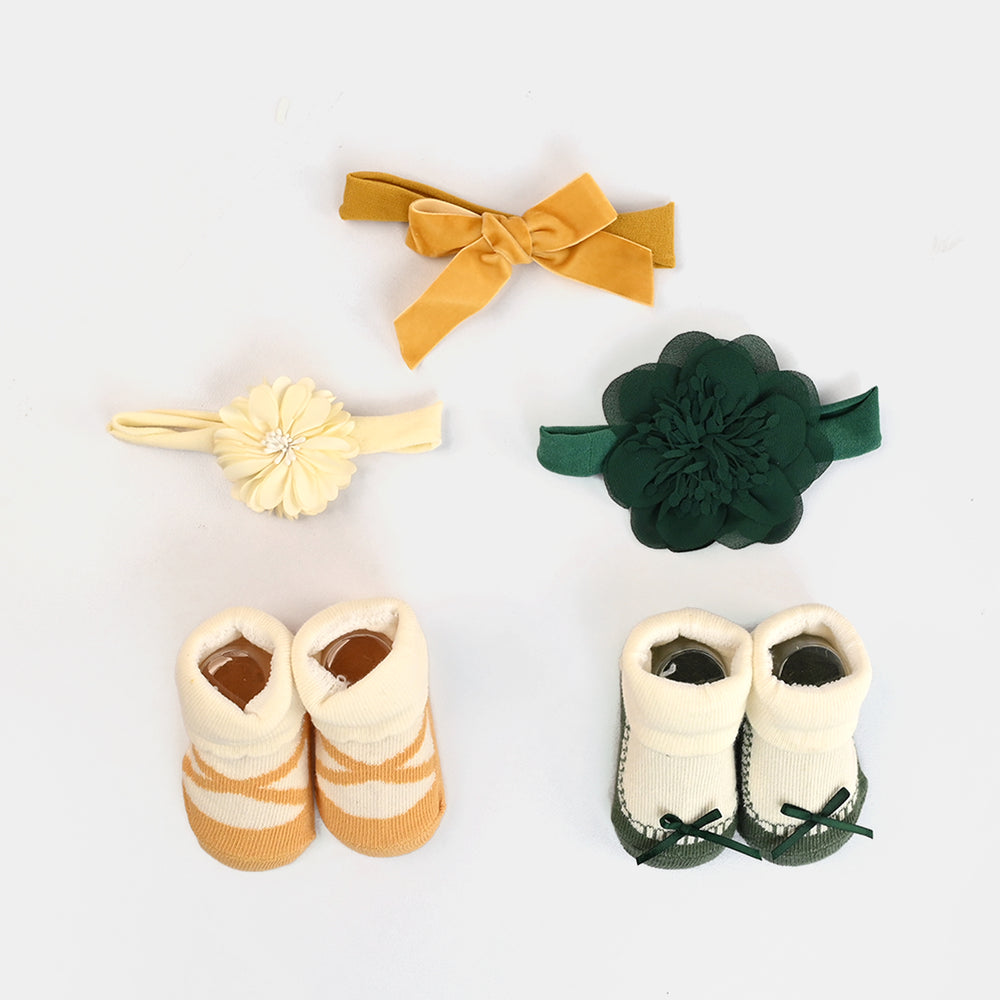 Baby Girl Socks & Headband Set