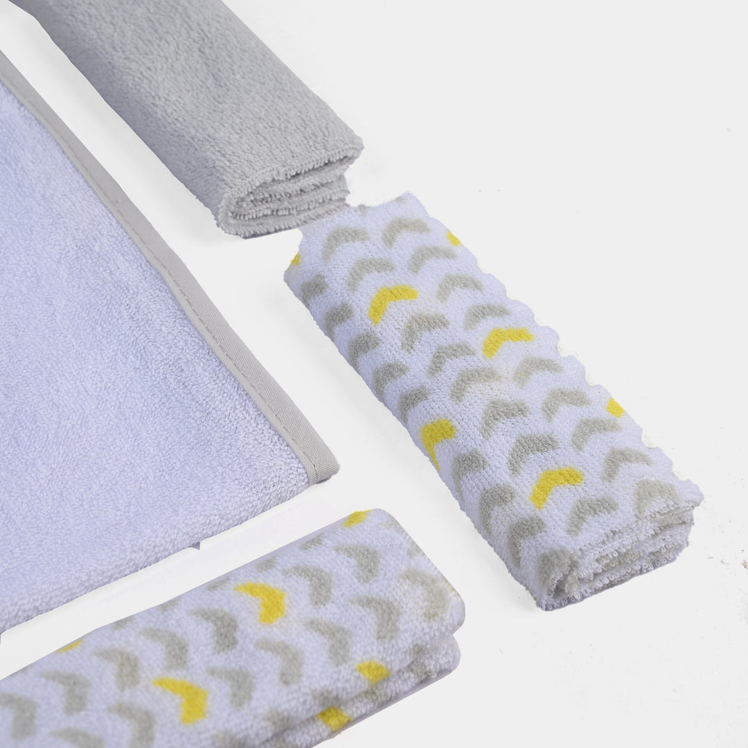 Baby Hooded Bath Towel + 5 PCs Face Towel