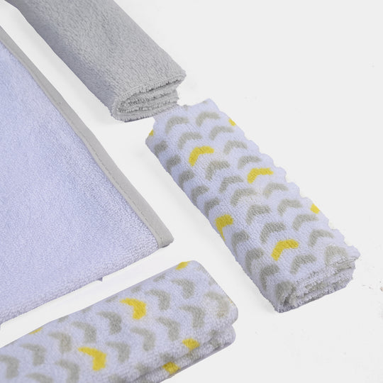 Baby Hooded Bath Towel + 5 PCs Face Towel