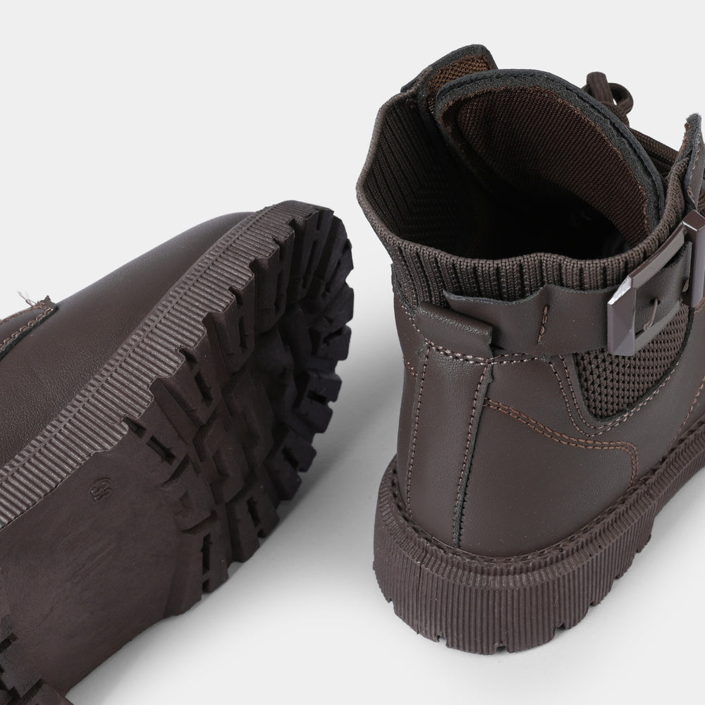 Boys Boots A02-BROWN