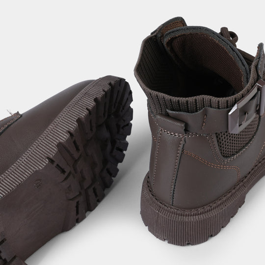 Boys Boots A02-BROWN