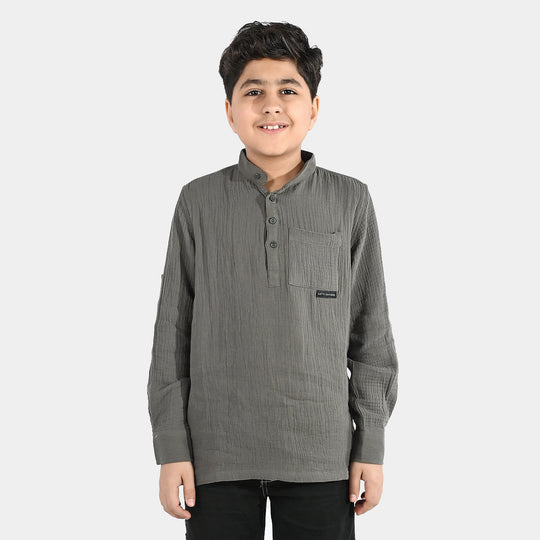 Boys Gauze Shirt (Lets Explore) - Green