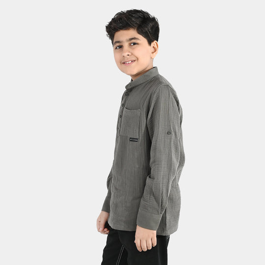 Boys Gauze Shirt (Lets Explore) - Green