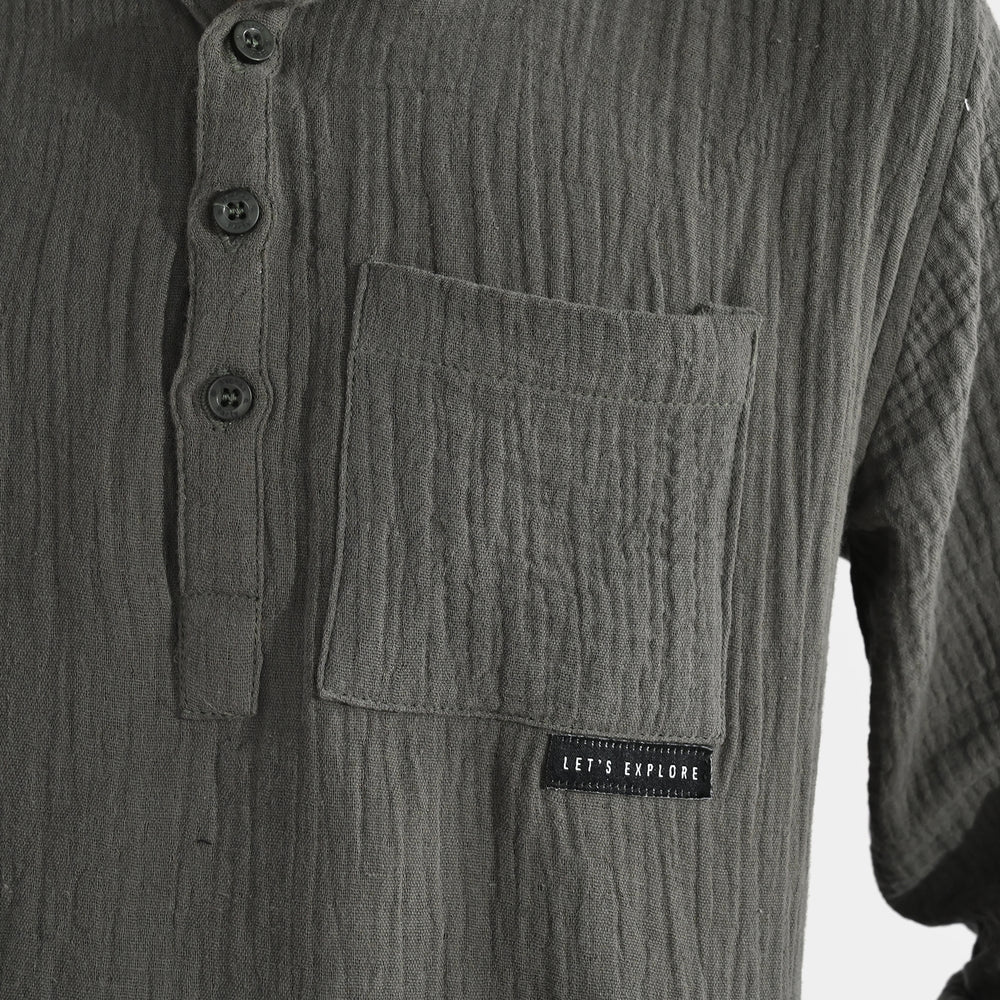 Boys Gauze Shirt (Lets Explore) - Green