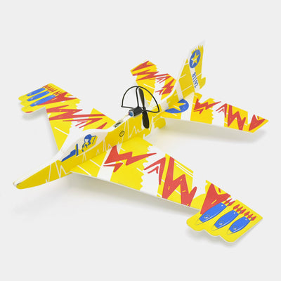 Rechargeable Foamy Glider Aircraft With Lights - Yellow