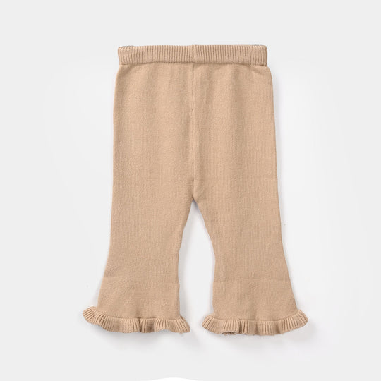 Infant Girls Acrylic Suit - Off-White/Brown