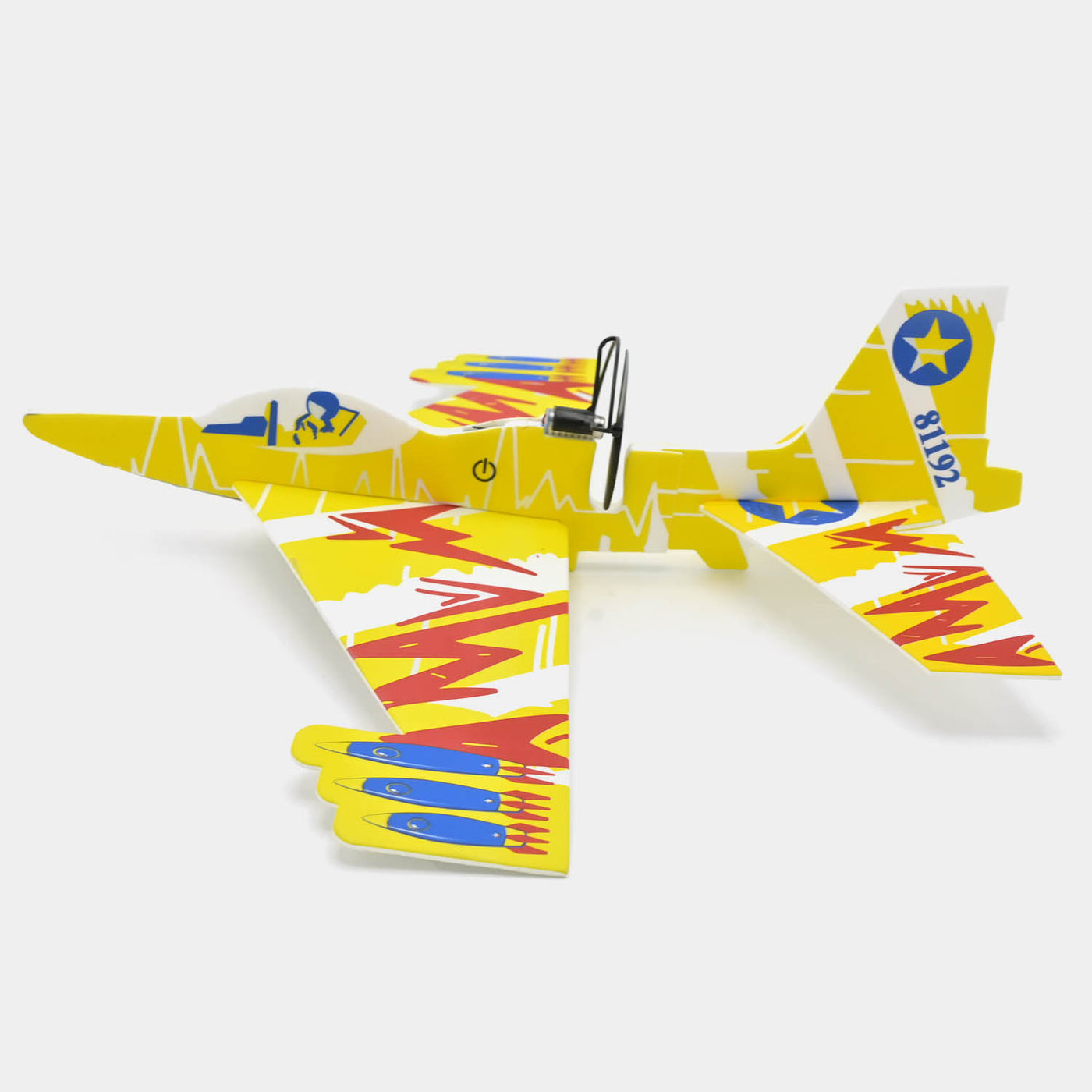 Rechargeable Foamy Glider Aircraft With Lights - Yellow