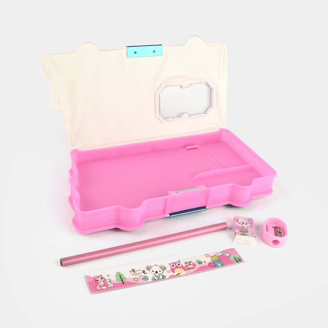 Magnet Lock Bus-Shaped Pencil Box